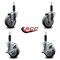 Service Caster 4'' Thermoplastic Rubber Wheel Swivel 1'' Expanding Stem Caster Set 2 Brakes, 4PK SCC-EX20S414-TPRB-2-TLB-2-1 - alternate 4